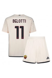 AS Roma Andrea Belotti #11 Jalkapallovaatteet Lasten Vieraspeliasu 2023-24 Lyhythihainen (+ Lyhyet housut)